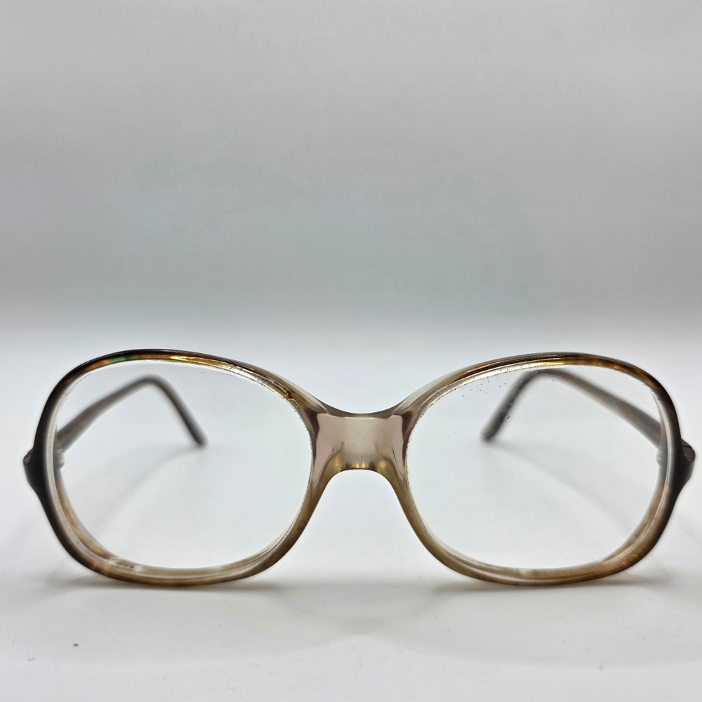 Vintage Oversized Round Eyeglass Frames Brown Tortoise 70s 80s Retro Women